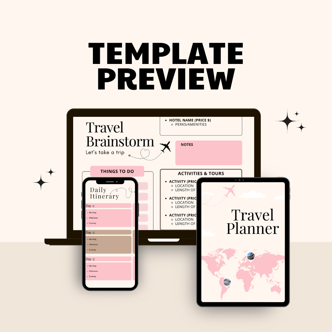 Pink Pink Pink Trip Planner Template